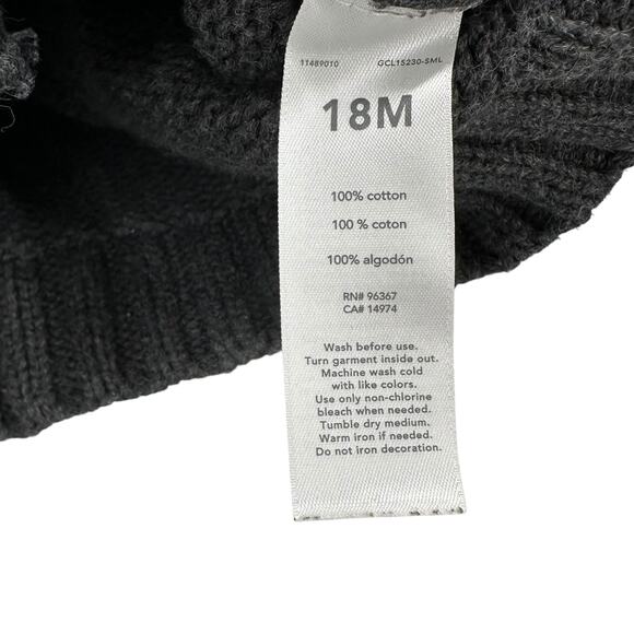 OshKosh Boys Cardigan 18M Sweater Gray Fair Isle Winter Cottagecore Preppy - Picture 3 of 6